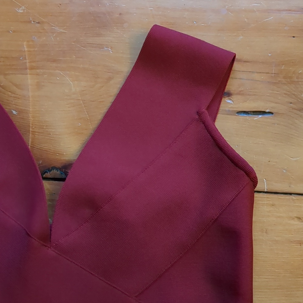Maroon Bandage Dress Sz M - Picture 6 of 9
